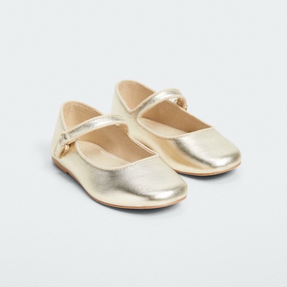 Zara Gold Mary Jane Kids Shoes